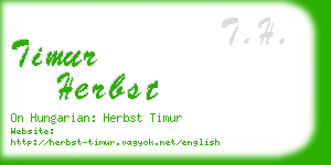 timur herbst business card